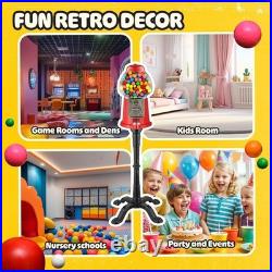 Vintage 1920s Red Gumball Machine with Stand & Coin Bank Glass Globe Dispenser