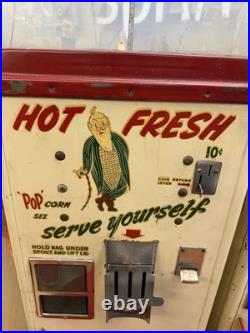 Vintage 1940's'Pop' Corn Sez Popcorn Vending Machine TC-10 Coin Operated