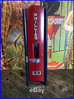 Vintage 1940s Art Deco Coin Operated Phillies Cigar Vending Machine Rare