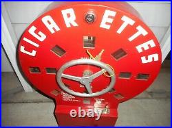 Vintage 1940s DIAL A SMOKE Cigarette Coin Operated Vending Machine w Key
