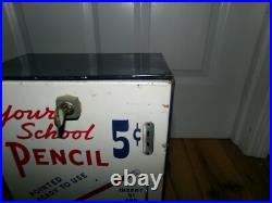 Vintage 1940s Reliance Pencil Dispenser 5 Cent Coin Operated Vending Machine