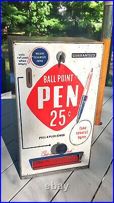 Vintage 1950's Ball Point Pen Coin Operated 25 Cent Vending Machine