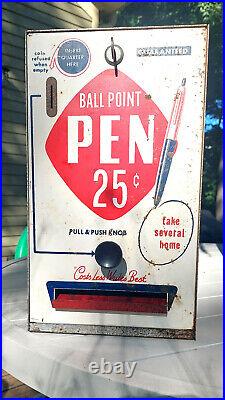 Vintage 1950's Ball Point Pen Coin Operated 25 Cent Vending Machine