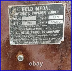Vintage 1950's Cebco Gold Medal 10 Cent Popcorn Vending Machine Coin Operated