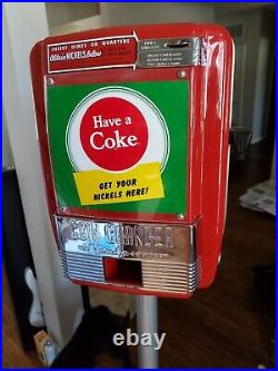 Vintage 1950's Coca Cola Coin ChangerSoda Pop Vending Machine Cast Iron Base