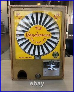Vintage 1950's Coin Op. 10 Cent Vendorama Pen Vending Machine