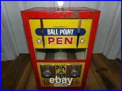 Vintage 1950's Pik A Pen Ball Point Coin Operated Dime. 25 Cent Vending Machine