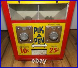 Vintage 1950's Pik A Pen Ball Point Coin Operated Dime. 25 Cent Vending Machine