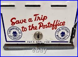 Vintage 1950S Shipment Vending Machine Coin Op Countertop Post Office Display