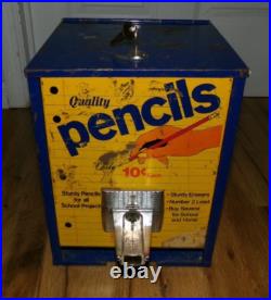 Vintage 1950s 10 Cent Dime Quality Pencils Coin Operated School Vending Machine