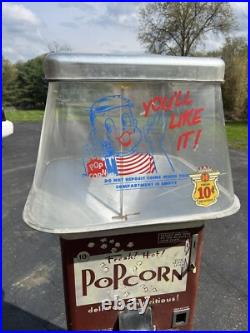 Vintage 1950s Cebco Gold Medal Automatic Popcorn Vending Machine Coin Operated Vintage 1950s Cebco Gold Medal Automatic Popcorn Vending Machine Coin Operated