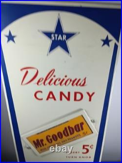 Vintage 1950s Star Delicious Candy 5 Cent Coin Operated Vending Machine