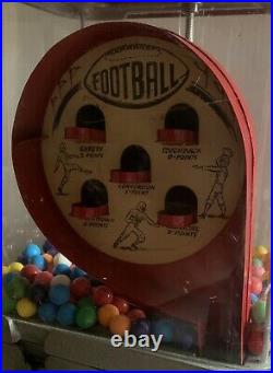 Vintage 1c Penny Coin Football Flip Game Gum Ball Vending Machine Lock & Key