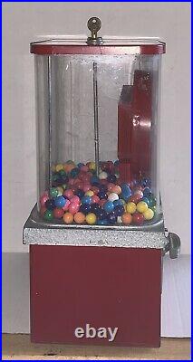 Vintage 1c Penny Coin Football Flip Game Gum Ball Vending Machine Lock & Key