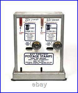 Vintage 25 Cent Coin Operated Postage Stamp Vending Machine Mancave Decor