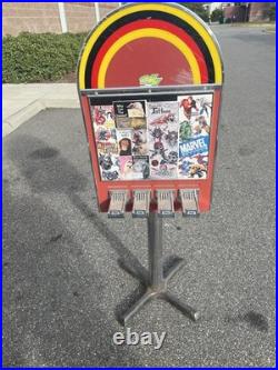 Vintage 4-Column Sticker/Tattoo Vending Machine with Stand
