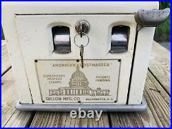 Vintage AMERICAN POSTMASTER Coin Operated POSTAGE STAMP MACHINE Dillon Mfg. Co