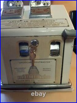 Vintage AMERICAN POSTMASTER Coin Operated POSTAGE STAMP MACHINE Dillon Mfg. Co