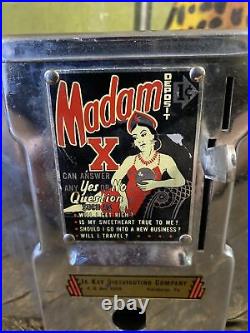 Vintage C. 1950 Coin Operated Madam X Napkin Dispenser Vending Machine Carnival
