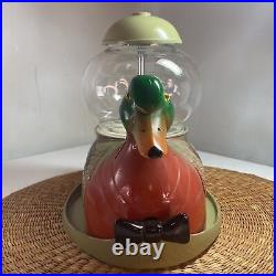 Vintage Carousel Industries Mallard Duck Coin Candy Dispenser Gumball Machine