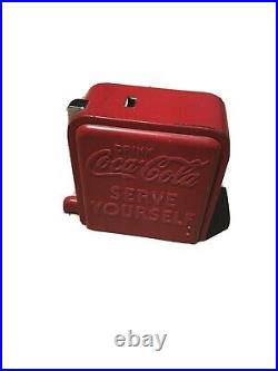 Vintage Coca Cola Vendo Spin Top Jr Vending Machine Cooler Coin Cover Part COKE