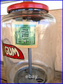 Vintage Coin Op Northwestern One Cent 1 Penny Gumball Machine Working Condition