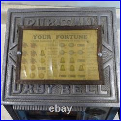 Vintage Coin Op Puritan Baby Bell Trade Simulator, 5 Cent Vending Machine, Works