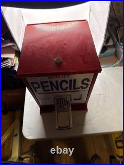 Vintage Coin Op Quality Pencil Dispenser Red