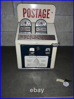 Vintage Coin-Op US Stamp Vending Machine Antique Industrial Artifact