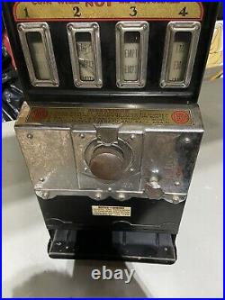 Vintage Coin Operated Cigarette Machine Antique Op Rare Black Model Works