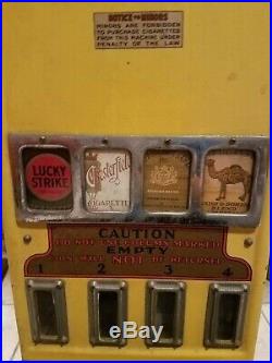 Vintage Coin Operated Cigarette Machine Antique Op Vending Parts or Restoration