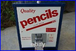 Vintage Coin Operated Quality Pencils Vending Machine 25 Cents School Business C