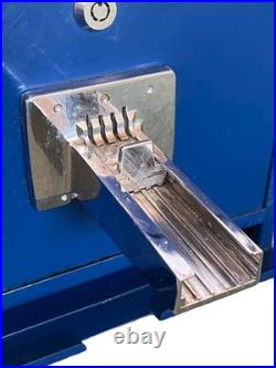 Vintage ESD Pencil Vending Machine Dispenser Coin-Operated Blue Metal E-21258