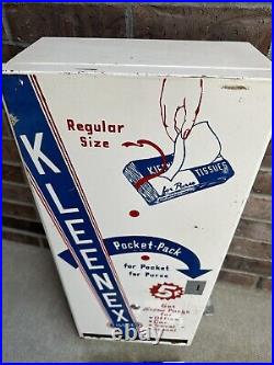 Vintage Enamel Kleenex Coin-op Tissue Dispenser 5 Cent Vending Machine