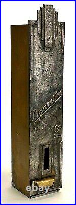 Vintage European Cigarette Coin Operated Vending Machine 6D Art Deco Iron