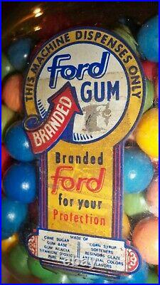 Vintage Ford 1935 gumball machine antique coin operated candy vending