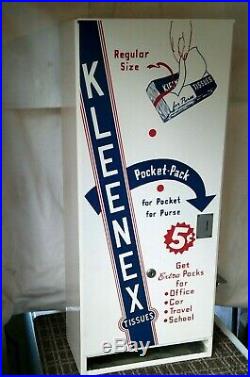 Vintage Kleenex Tissue Coin-Op Vending Machine Original Box. 5 cents NOS