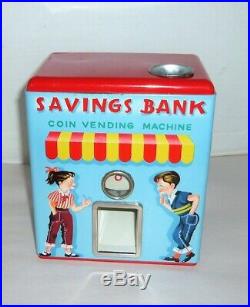 Vintage Mechanical Coin Vending Machine Savings Bank
