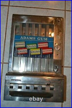 Vintage Mills Adams Gum Vending Machine 1 Cent Coin Operated For Restoration