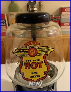 Vintage National Distributors Gumball Vending Machine Globe Coin Ops