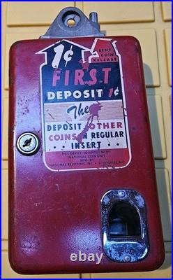 Vintage National Rejectors Odd Cent Housing Penny Box 1¢ Vendo Coke Machine RARE