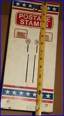 Vintage Postage Stamp Metal Wall Dispenser Vending Machine 25 Cents Coin-op