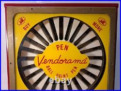 Vintage Rare Metal Body Red Vendorama Coin Op 25¢ Ballpoint Pen Vending Machine