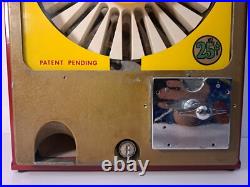 Vintage Rare Metal Body Red Vendorama Coin Op 25¢ Ballpoint Pen Vending Machine