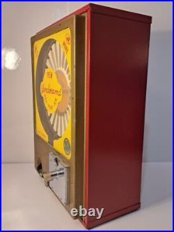 Vintage Rare Metal Body Red Vendorama Coin Op 25¢ Ballpoint Pen Vending Machine