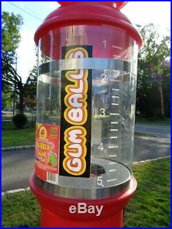 Vintage Red 7 Tall Replica Coin Operated 1930s Gas Pump Gum Ball Machine