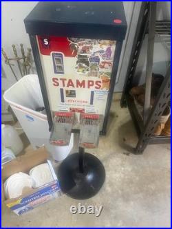 Vintage Stamp & Sticker Vending Machine on Stand Coin Operated, 2-Column