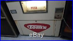 Vintage Toms 20 cent Vending Machine Gas Station Coin Op Dispenser