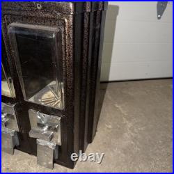 Vintage Triple Head Gumball Machine 3 Slot Tabletop Gum Dispenser Quarter 25cent