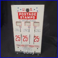 Vintage USPS US Mail Postage Stamp Machine Dispenser Coin 25/25/25 Cent Vending